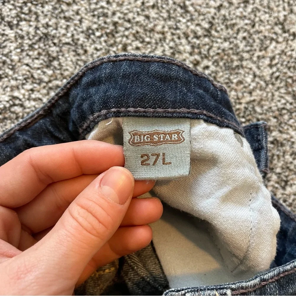 Big Star Remy Low Rise Flare Jeans Womens 27L Dark Wash Bootcut 31 Inseam - Picture 7 of 7